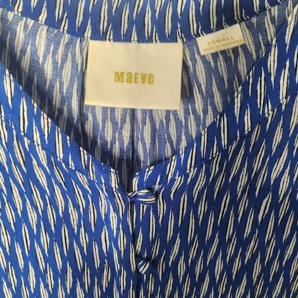 Anthropologie Maeve Lila Tiered Button Front Tunic Top Blouse Pockets XS - Picture 3 of 6